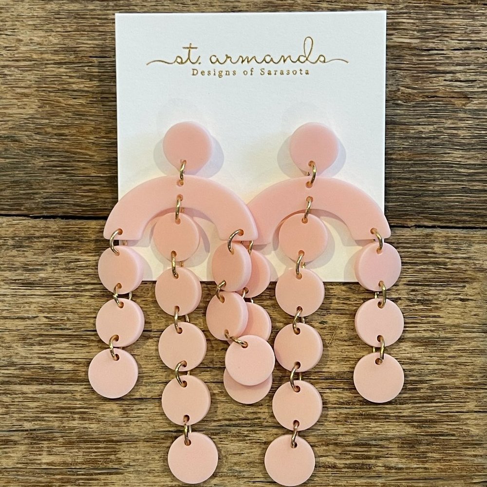 Geo Acrylic Pink Earrings